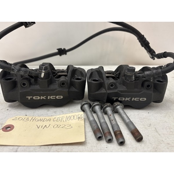 2012 + Honda CBR 1000 RR TOKICO FRONT BRAKE CALIPERS & HOSE OEM