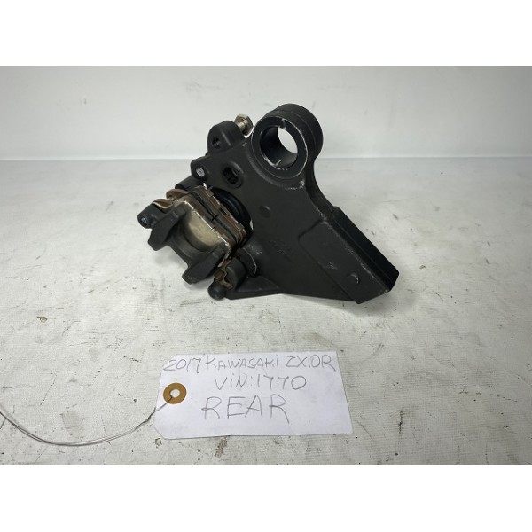 2017 Kawasaki ZX10R REAR BRAKE CALIPER - PADS - HOLDER MOUNT BRACKET  OEM